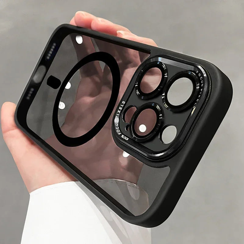 Luxury Magnetic Metal Lens Bumper Protection Case For iPhone